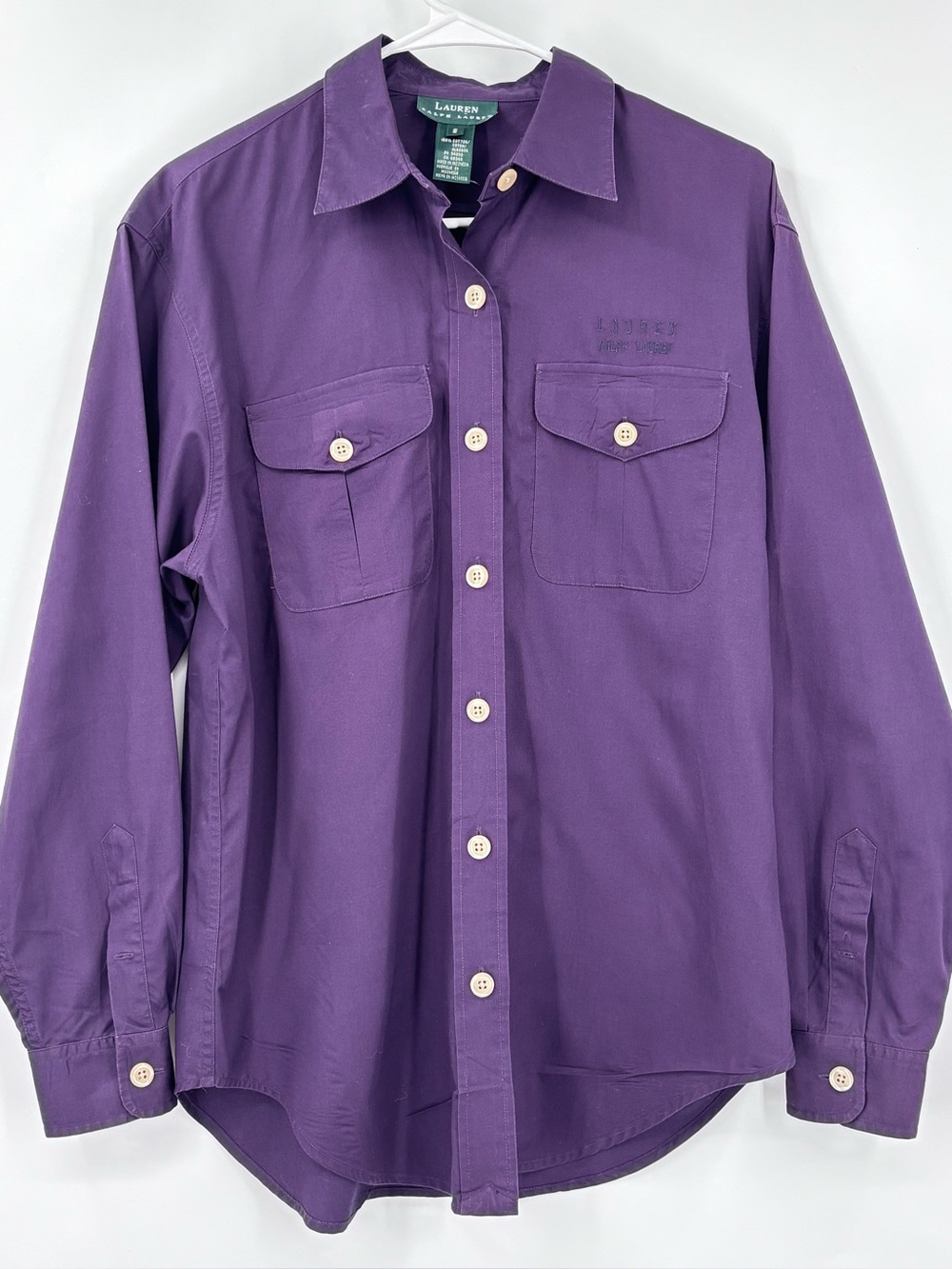 Lauren Ralph Lauren Purple Casual Button-Down Shirt - Picture 1 of 9